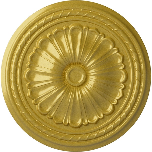 Ekena Millwork Alexa Ceiling Medallion (Fits Canopies up to 2 7/8"), Hand-Painted Rich Gold, 20 1/2"OD x 1 7/8"P CM20ALRGS - main